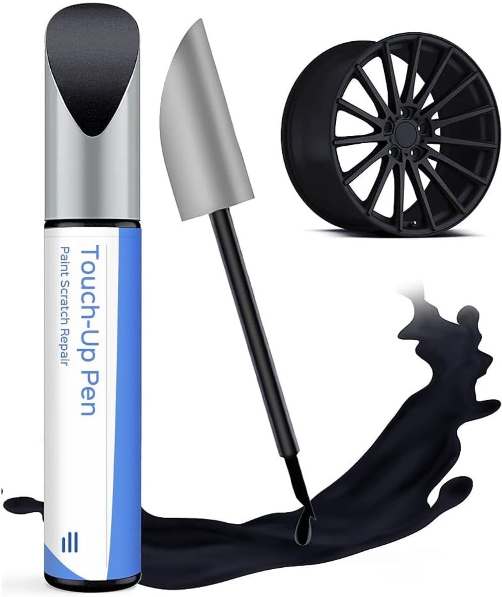 SnelShoppen - Rim Retouching Paint - Mat Zwart - Compatibel met Ford Velgen - DIY Schadeherstel van Krasken met Perfecte Kleurmatch