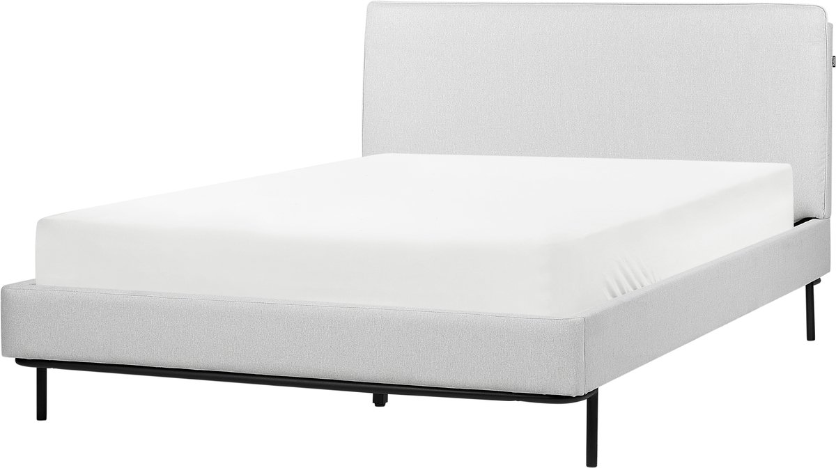 CORIO - Tweepersoonsbed - Lichtgrijs - 140 x 200 cm - Polyester