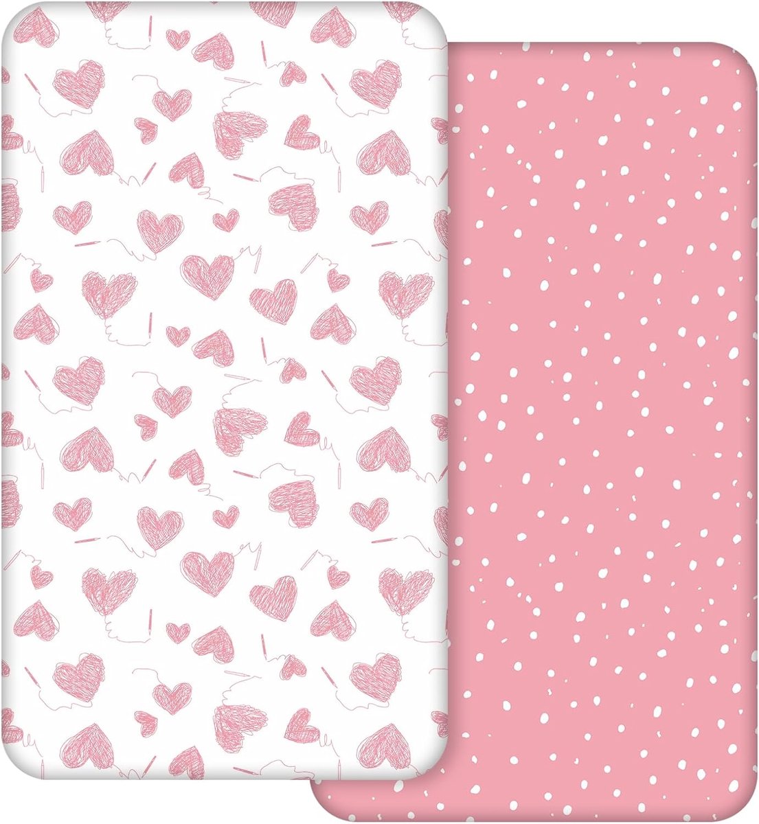 SnelShoppen - 2 Stuks Kinderbedlakens 120x60cm, 100% Microfiber, Ademend en Lichtgewicht, Oeko-tex100, Geschikt voor Alle Crib Mattresses, Uurglas en