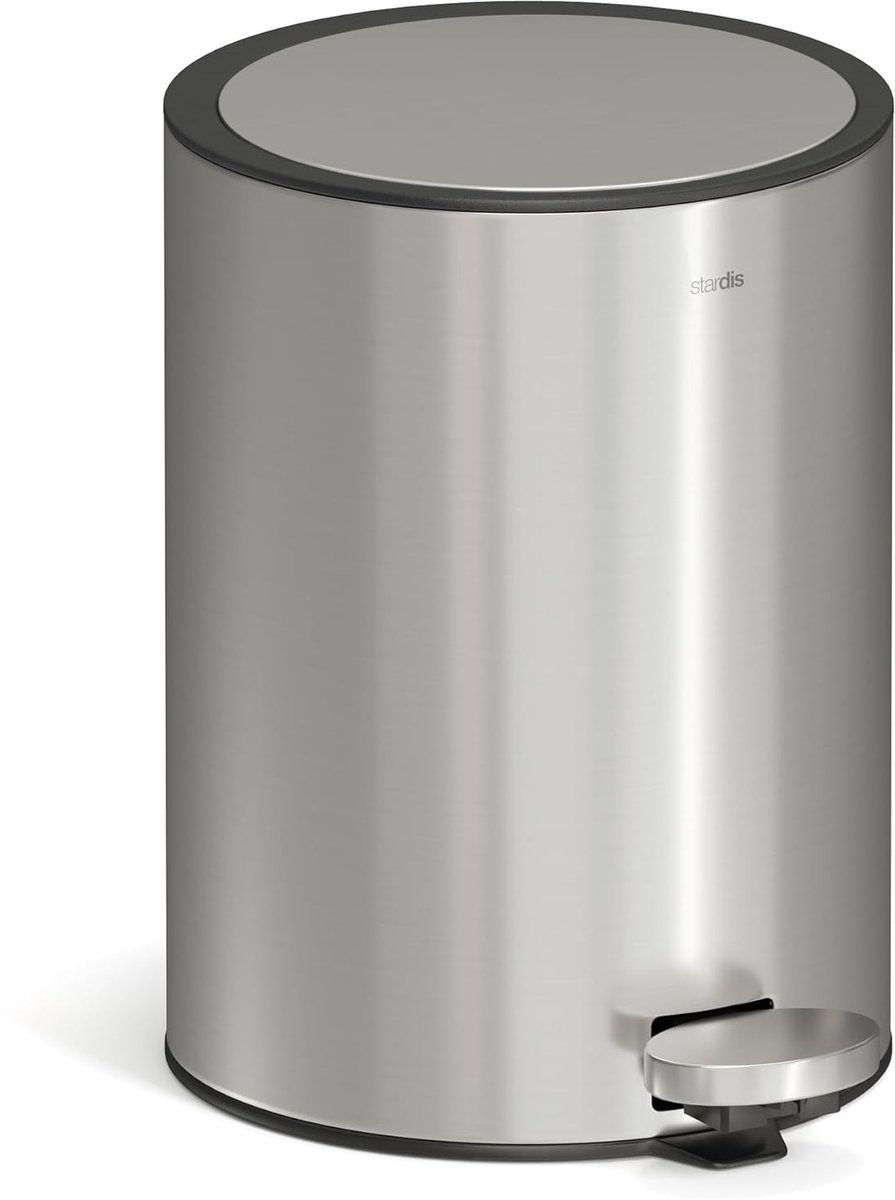SnelShoppen - 3 Litre Pedal Bin Softclose Met Flip Lid en Stil Sluiten, Vingerafdrukbestendig RVS in Matte Afwerking voor Keuken en Badkamer