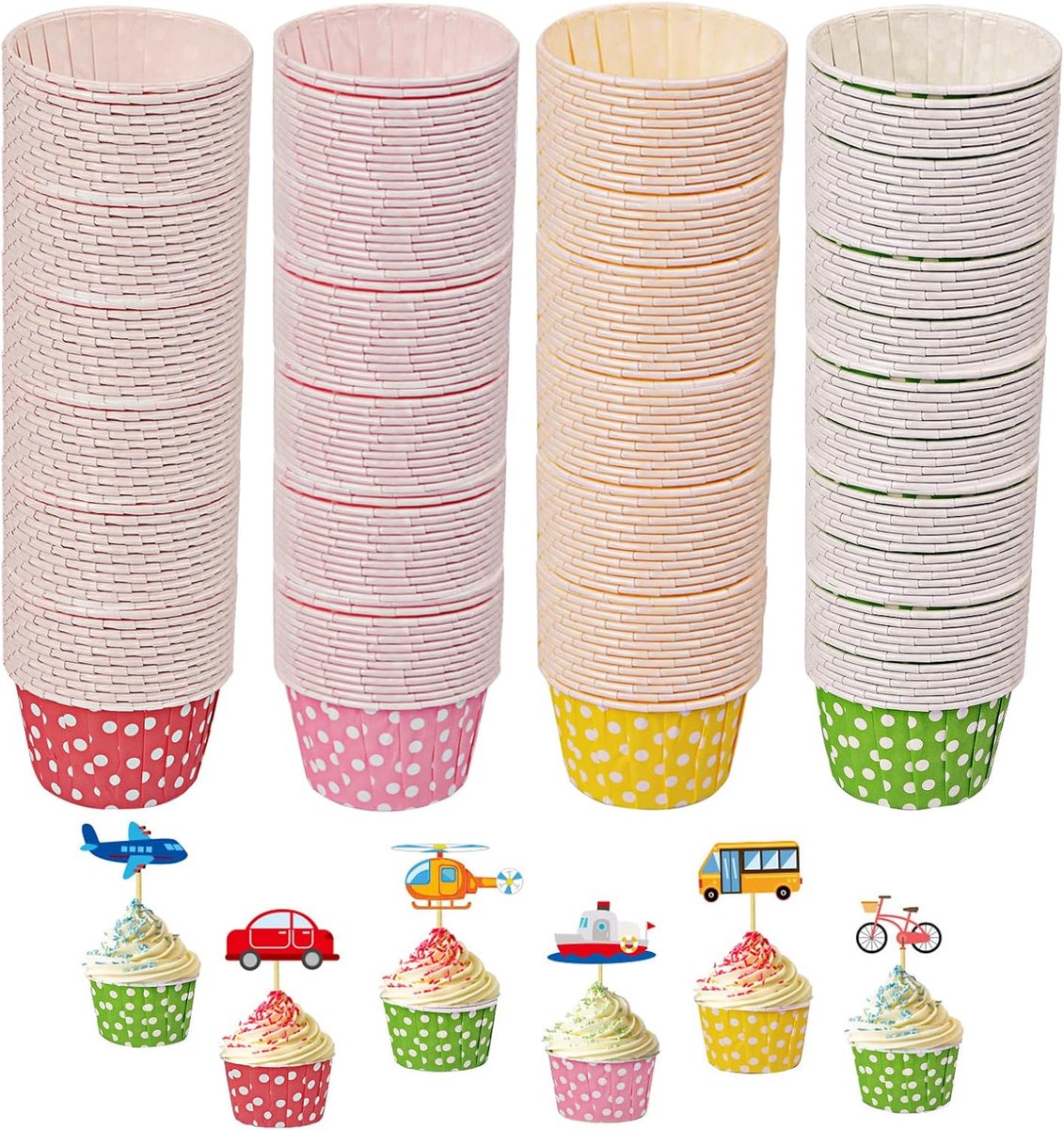 SnelShoppen - 200 Stuks Paper Muffin Moulds, Muffins, Cupcake Moulds, Bakvormen, Niet Plakkerig, Oliebestendig, Voor Verjaardagen, Trouwerijen en Fees