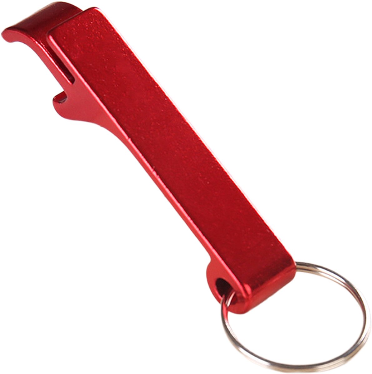 Blikopener - Flesopener - Bieropener sleutelhanger - kleur Rood - Aluminium