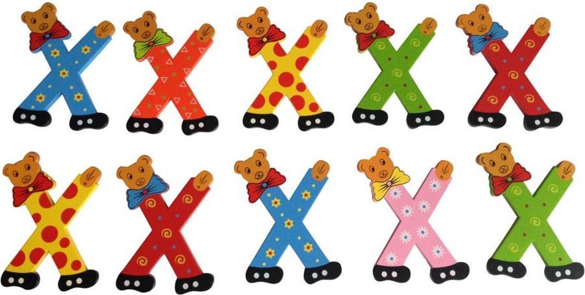 Houten letter X - naamletter Beer 10 cm