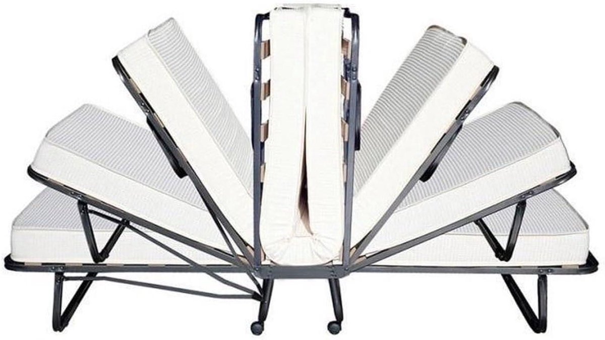 Vouwbed Luxor - Logeerbed extra - Gastvrij Ontvangen - Inclusief matras - 90x200 cm - Zwart