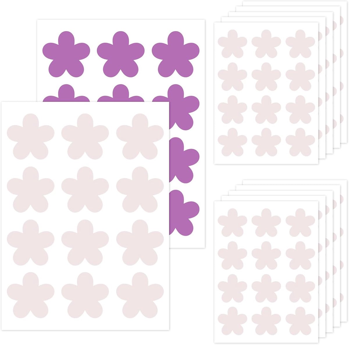 SnelShoppen - Pack van 120 UV Stickers Bloemvorm - Zonbescherming UV Detectie Stickers voor Binnen, Buiten, Strand en Reis - Test van Zonnebrandcrème