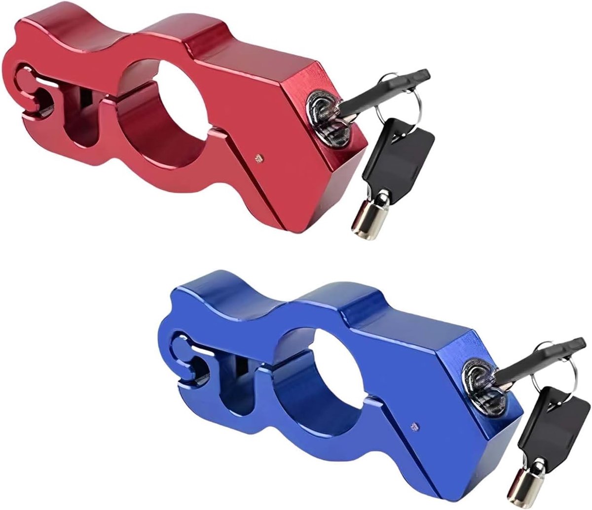 SnelShoppen - 2pcs Universele Motorfiets Slot, Anti-Diefstal Handvat Slot, Verstelbaar Beveiliging Slot voor Motor, Scooter en Fiets, Geschikt voor Ha