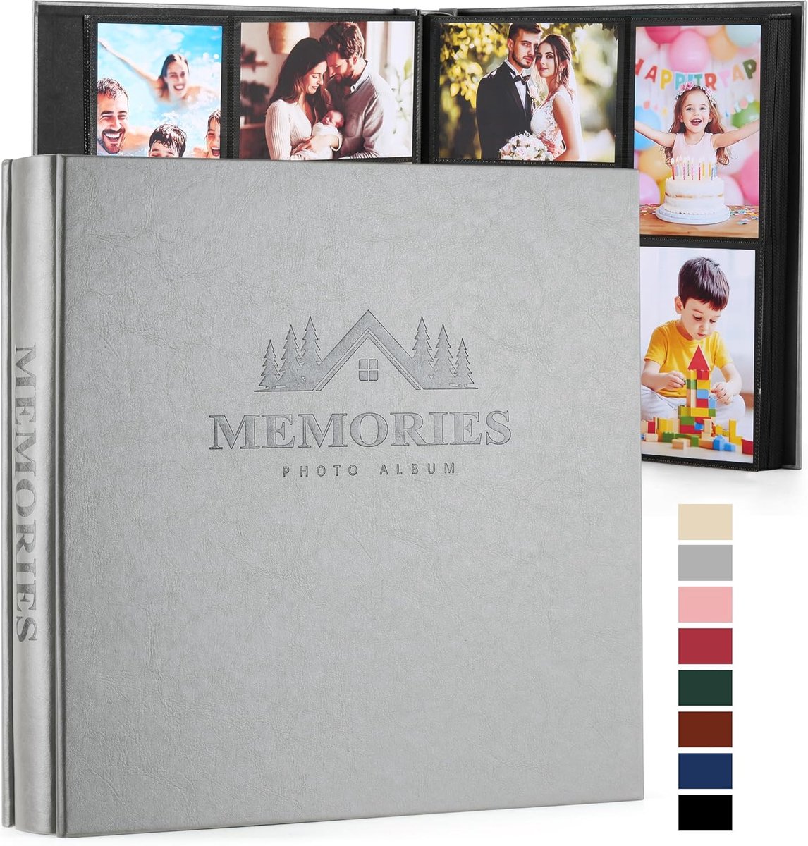 SnelShoppen - Luxe Fotoalbum 10 x 15 cm voor 600 Foto's - Faux Leer - Grote Herinneringen Boek voor Bruiloft, Baby en Familie - Memorabele Momenten Va