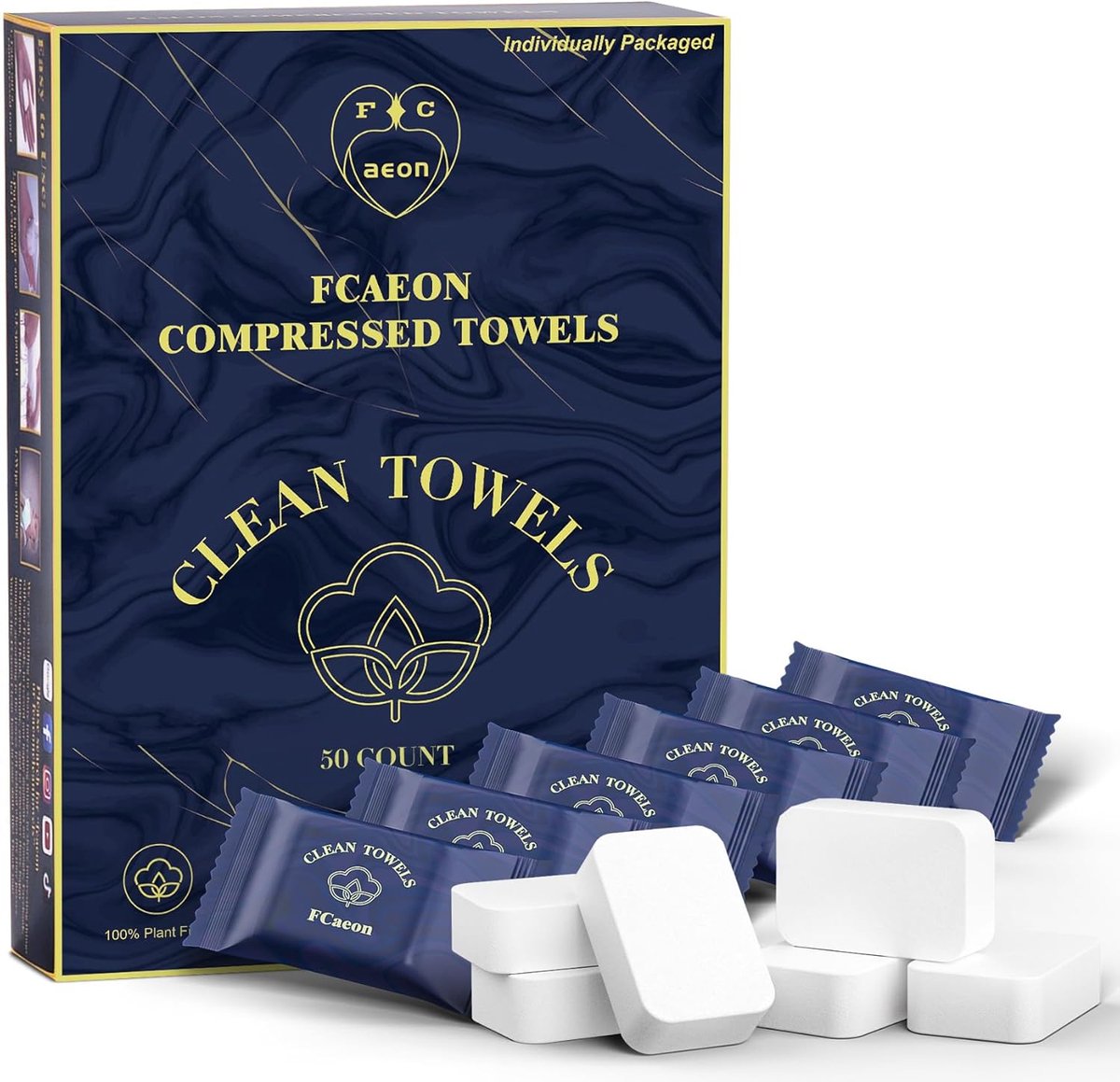 SnelShoppen - Compressed Towels Disposable Handdoeken, Grote Compressed Handdoek, Dikke Gezichtsdoek, Herbruikbare Draagbare Katoenen Doek voor Reizen