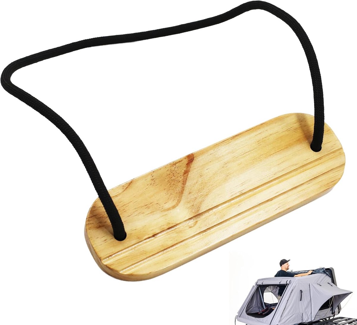 SnelShoppen - Camping Tablet Stand, 2-in-1 Climbing Aid, Trunk Style Suspension voor Volkswagen California Beach en Mercedes-Benz Marco Polo, Natuurli