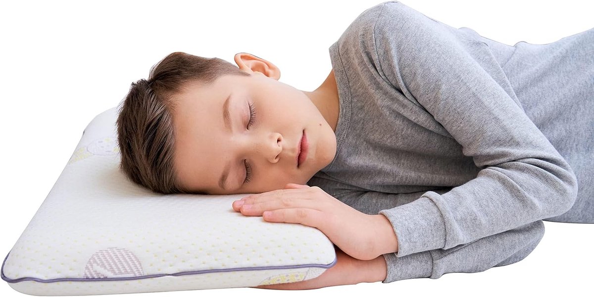 SnelShoppen - Kinderkussen voor Bed, Hypoallergene Geheugenfoam, Oeko-Tex, Comfortabel Kussen voor Kinderen (3-8 Jaar), Ondersteunend en Ademend
