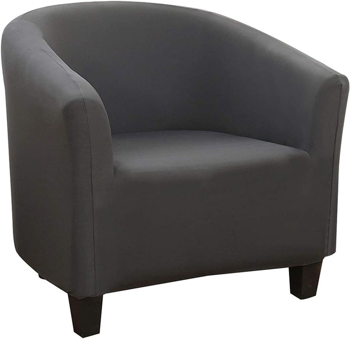 SnelShoppen - Club Chair Cover - Stretch Tub Chair Cover met Elastische Onderkant, Jacquard Spandex, Universele Stoelcover voor Woonkamer en Bar, Grij