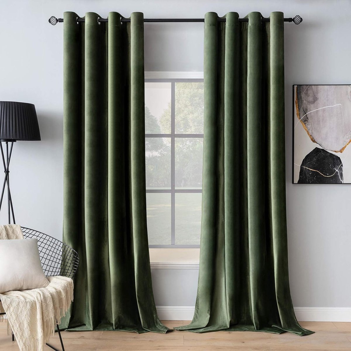 SnelShoppen - Luxe Velours Gordijnen - Zachte en Dikke Blackout Gordijnen Set van 2 voor Slaapkamer en Woonkamer - Thermisch Isolerend - 260x200 CM -