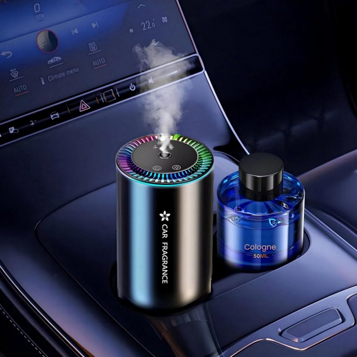 Thijox - Auto Luchtverfrisser 50ml Parfum, Elektrische Geurverspreider, Ultrasone Vernevelaar, 3 Modi, Ingebouwde Accu BJ-577 voor Auto, Thuis, Kantoo