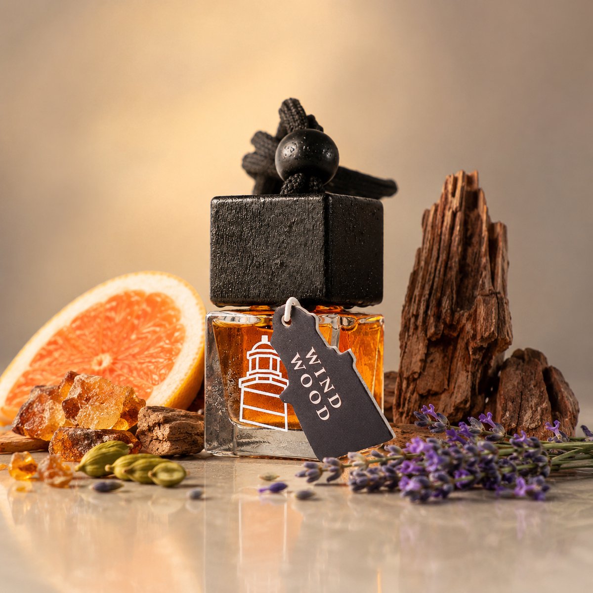 Zephyr - Auto Parfum – “Wind-Wood” - Luxe Auto Geurverfrisser - Autogeur - Geurhanger - Auto accessoires – Parfum Voor Heren