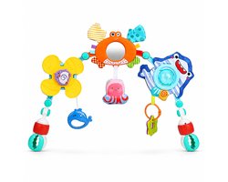 Jojoy – Universele Speelboog Baby – Verstelbare Speelgoedboog voor Kinderwagen, Autostoel & Wieg – Met Sensorisch Speelgoed & Bijtring – Haai – 73.7 cm – ARCBABY