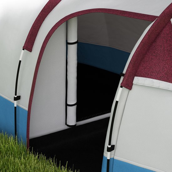 MIVRAY Tunneltent - 420 x 200 x 150 cm - 3 Personen met 2 Ruimtes en Voortent - Polyester - Rood - Waterafstotend Kamperen — afbeelding 2