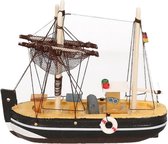 Decoratie vissersboot zwart 14 cm