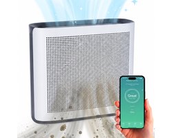 Luchtreiniger Premium met App - CADR 450 m³/u - Air Purifier XL - Luchtreinigers met HEPA Filter en Ionisator - Werkt tegen Huisstofmijt, Hooikoorts, Allergie - Silvergear