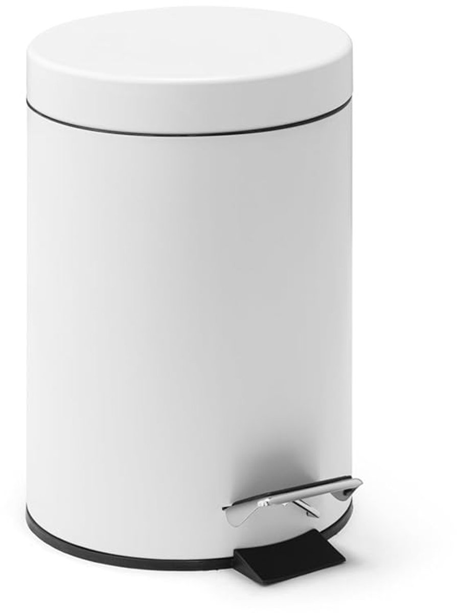 SnelShoppen - Mini Afvalbak voor Badkamer - Roestvrijstalen Cosmetisch Vuilnisbakje met Deksel - Hygiënische Swing Lid Toiletbak - Klein en Stil voor
