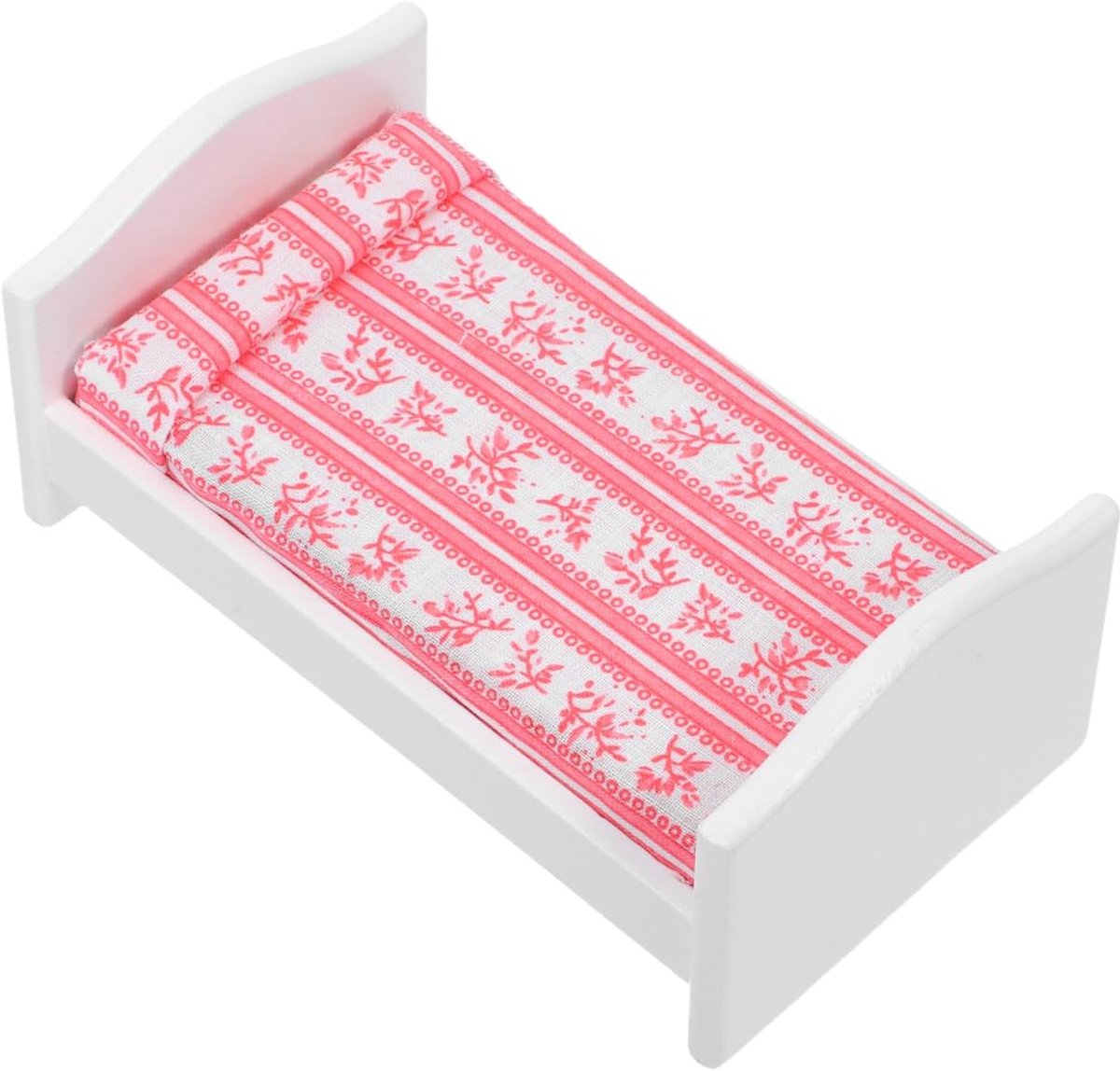 SnelShoppen - Mini Bed, Houten Accessoires voor Poppenhuis, Miniatuur Bed, Slaapkamer Meubels, Ornamenten voor Thuis, Kleine Meubels, Mini Bed voor Ki