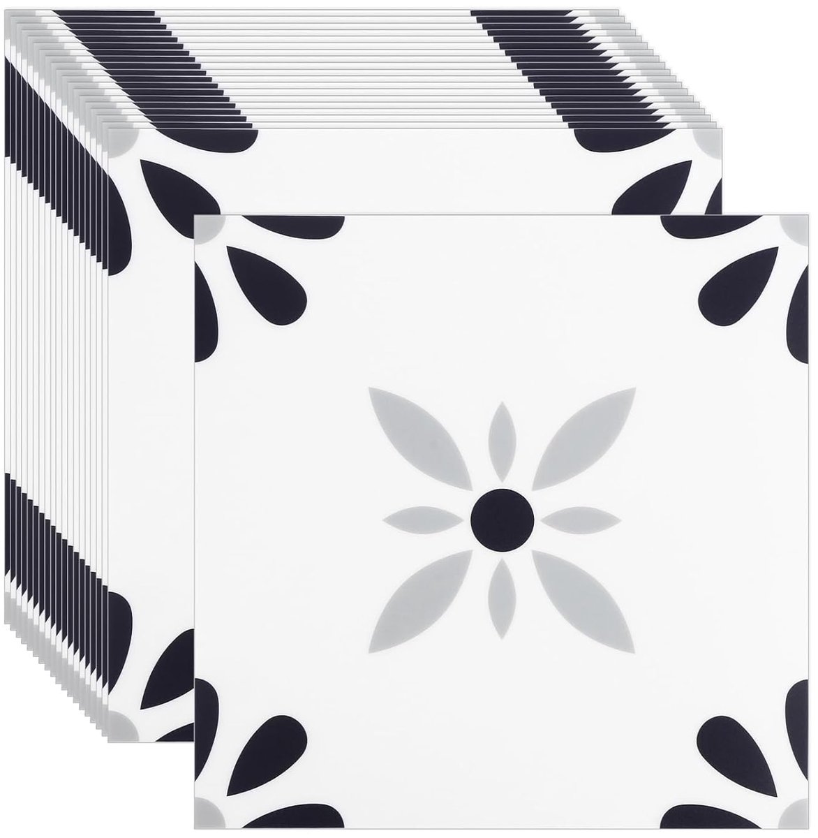 SnelShoppen - Set van 20 Zelfklevende Vinyl Vloertegels 30x30 cm in Schaakbordlook - Waterdichte PVC Vloerbedekking voor Keuken en Badkamer - Huurwoni