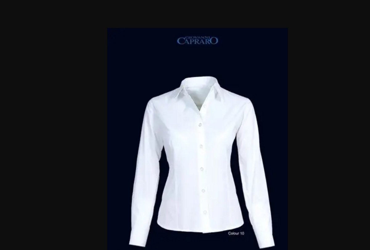 Giovanni Capraro 27010-10 witte dames blouse overhemd | Let op!! Korte mouw! | Maat 36