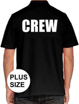 Crew grote maten poloshirt zwart voor heren - teamshirt polo t-shirt XXXXL