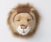 Peluche tête d'animal lion en peluche 30 cm - Tête de lion - Décoration murale chambre d'enfant