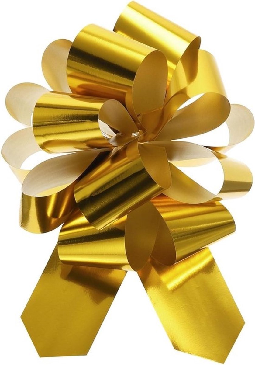 Grote Cadeau Strikken - Feest Decoratie - Geschenken Versieren - Eenvoudig te Monteren - 16 cm Breed - Goud