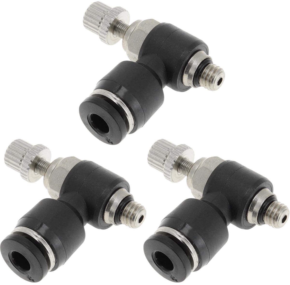 Luchtaansluitingen Push to Connect - 90 graden - 3 stuks - zwart