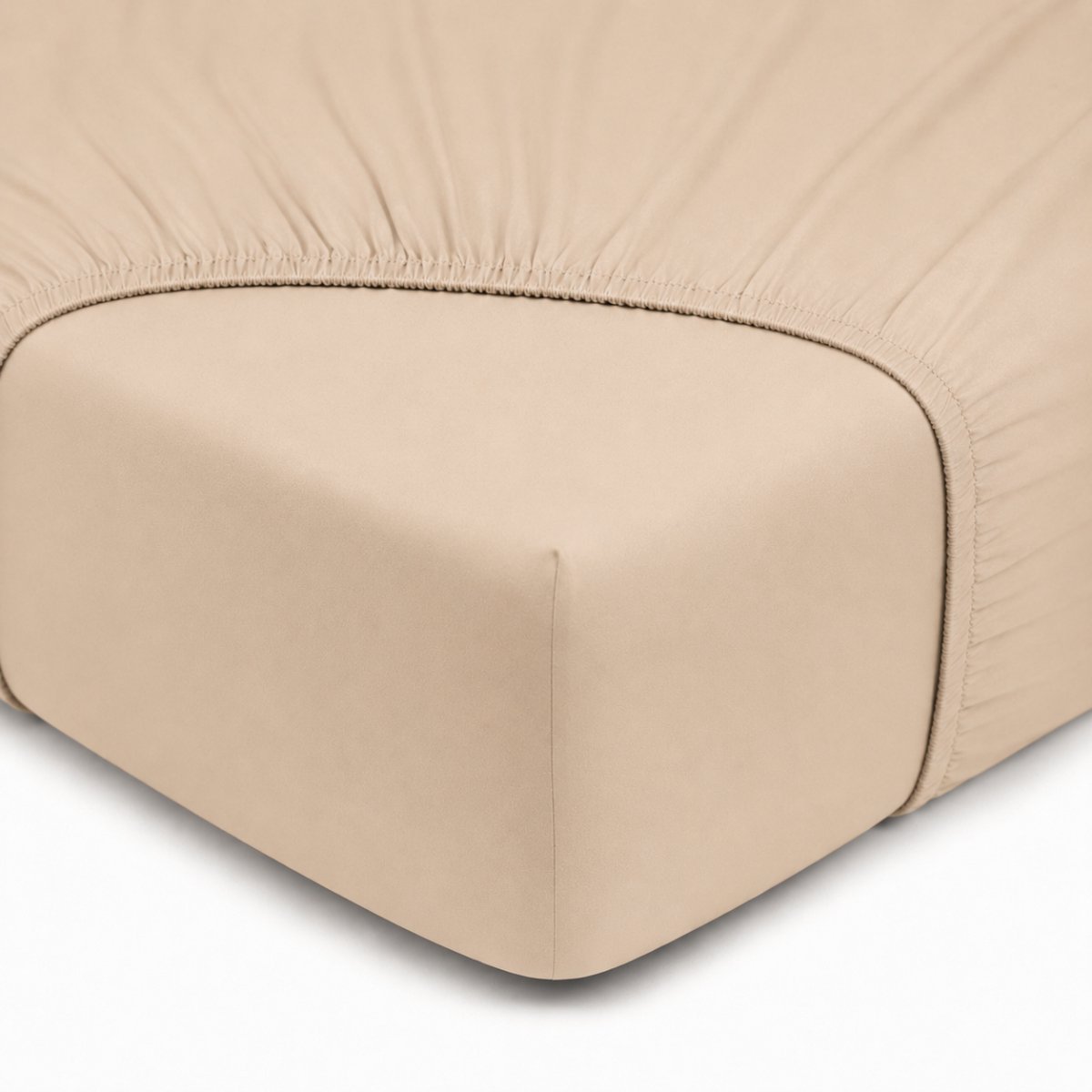 Hoeslaken, 100% Renforcé Katoen, 100x200 cm, Beige, Zacht & Ademend, Elastische Hoeken tot 25 cm, Katoenen Hoeslaken, Perfecte Pasvorm, De Linde Home