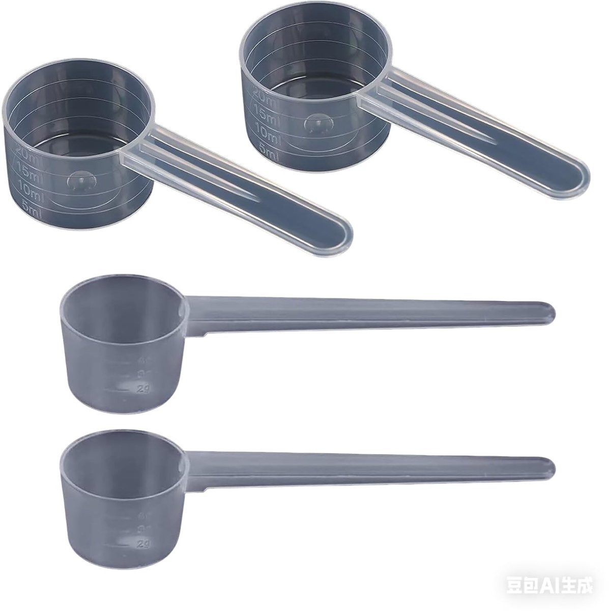 Maatlepels Set van 4 - Transparant Plastic