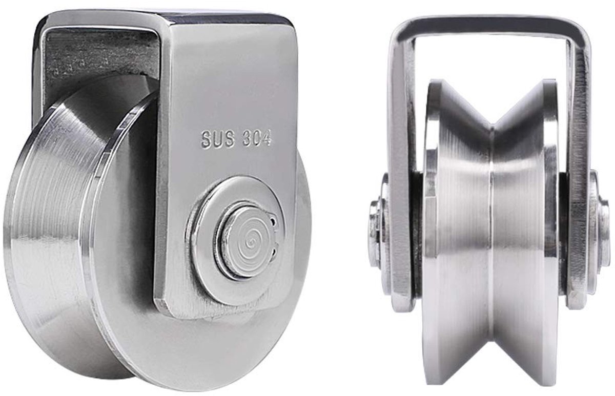 V-groefwielen Set van 2 - Pulley met Beugel voor Sliding Doors