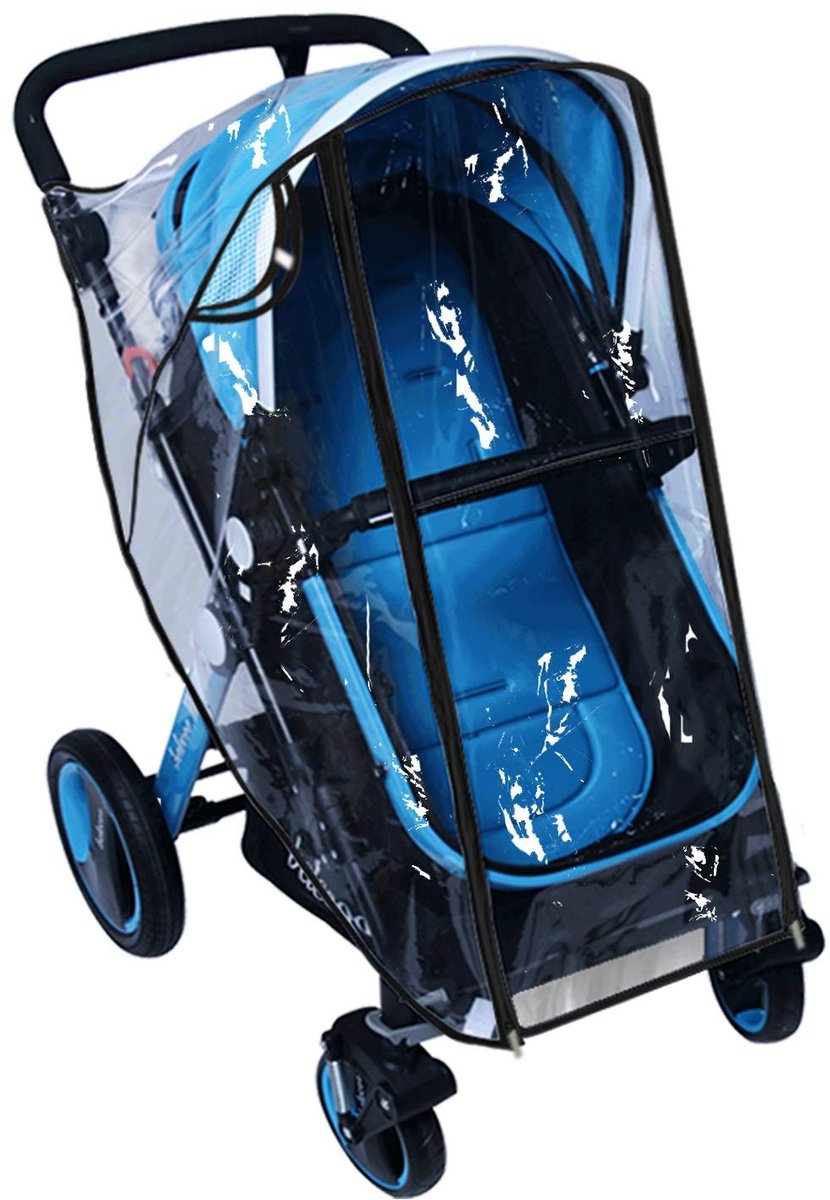 Universele regenhoes voor kinderwagens - Bescherming tegen weer en wind - Zwart