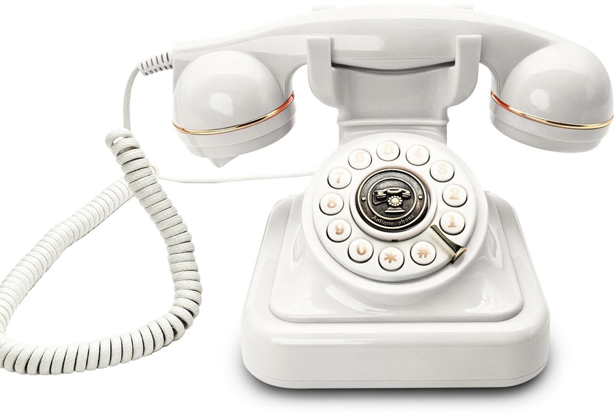 Retro Telefoon - Bekabeld met instelbaar belvolume - Wit