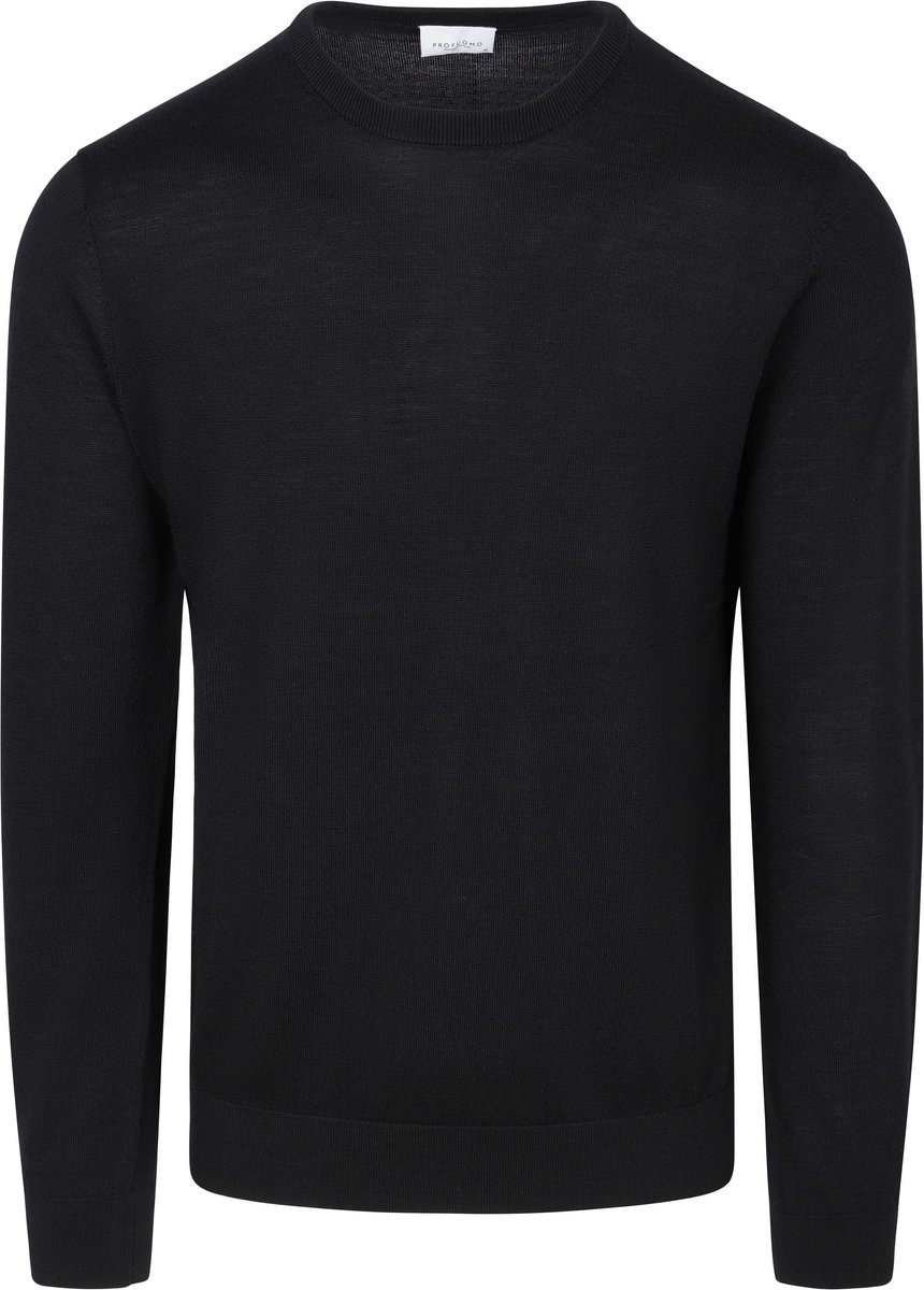 Profuomo Pullover Merinowol Zwart - Maat XL - Heren