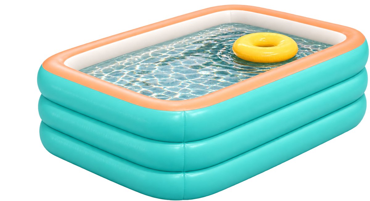 Lamor Opblaasbaar Zwembad - Opblaaszwembad - Zwemmen - Zwembaden - 130 x 180 x 56 cm - Stevig PVC-materiaal - Vanaf 3 jaar -