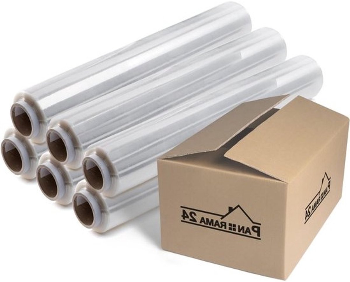 Stretchfolie Rollen - Verpakkingsfolie Palletfolie - Goederen Verpakken - Scheurvast en Rekbaar - 2 x 300 meter - Transparant