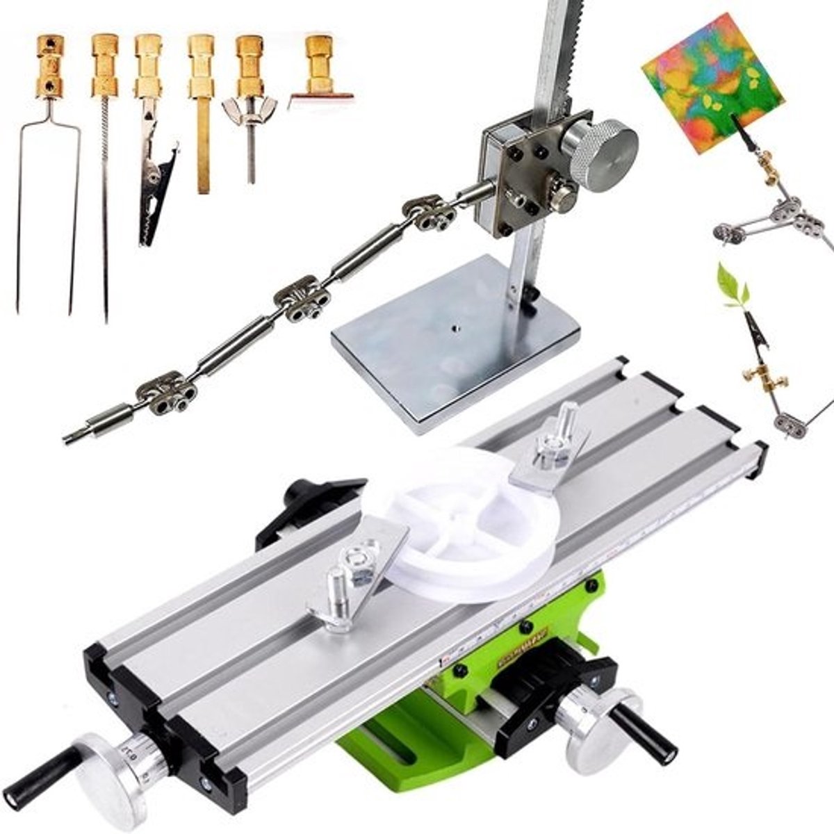 Stop Motion Armatuur Kit - Animatie Rig - Poppen Animatie - Dual-Axis Schuiftafel - 200mm X-as - Zilver