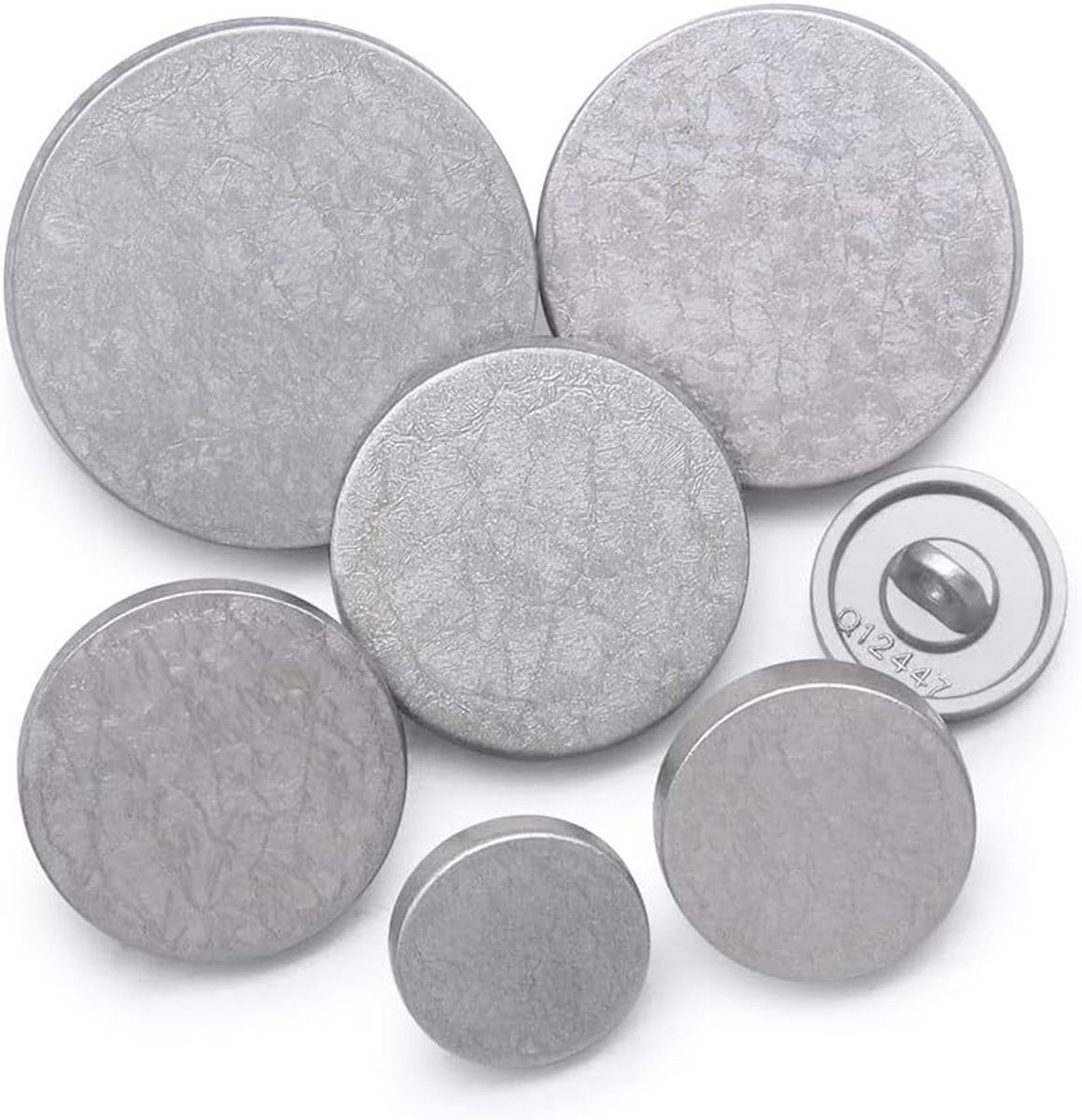 Ronde metalen knopen voor naaiprojecten - 36 stuks in matte zilveren mix voor kleding, accessoires en handwerk