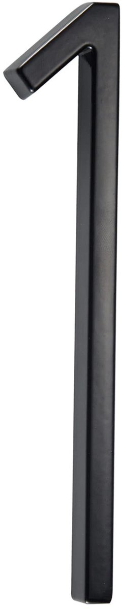 Moderne Huisnummerplaat 6 inch - Zinklegering in zwart