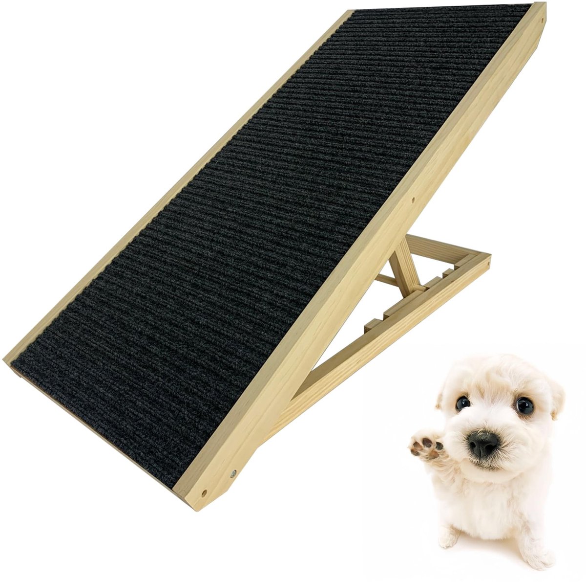 Hondenladder voor kleine honden - Verstelbare hoogte - Hout met antislip