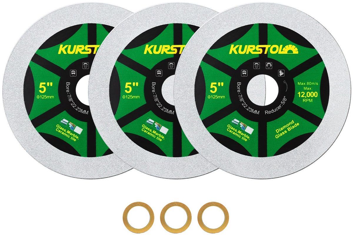 Glas Snijdisc - 3 stuks - Ultra Dun - 125 mm