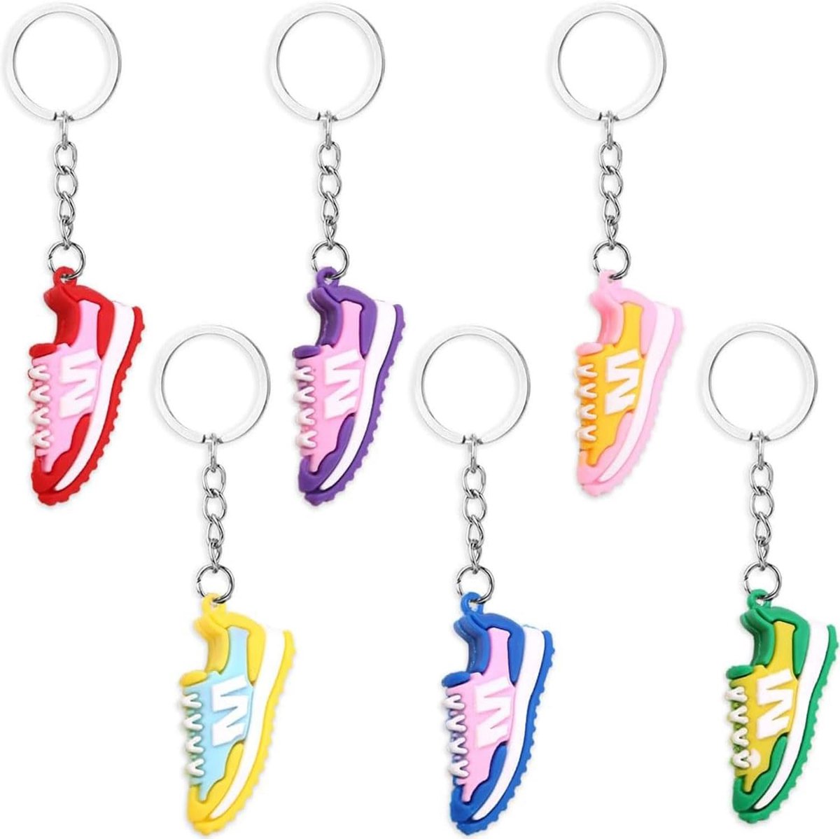Set van 6 Basketball Schoenen voor Sport, Mini Sneakers en DIY Schoenaccessoires voor Mannen, Vrouwen en Kinderen