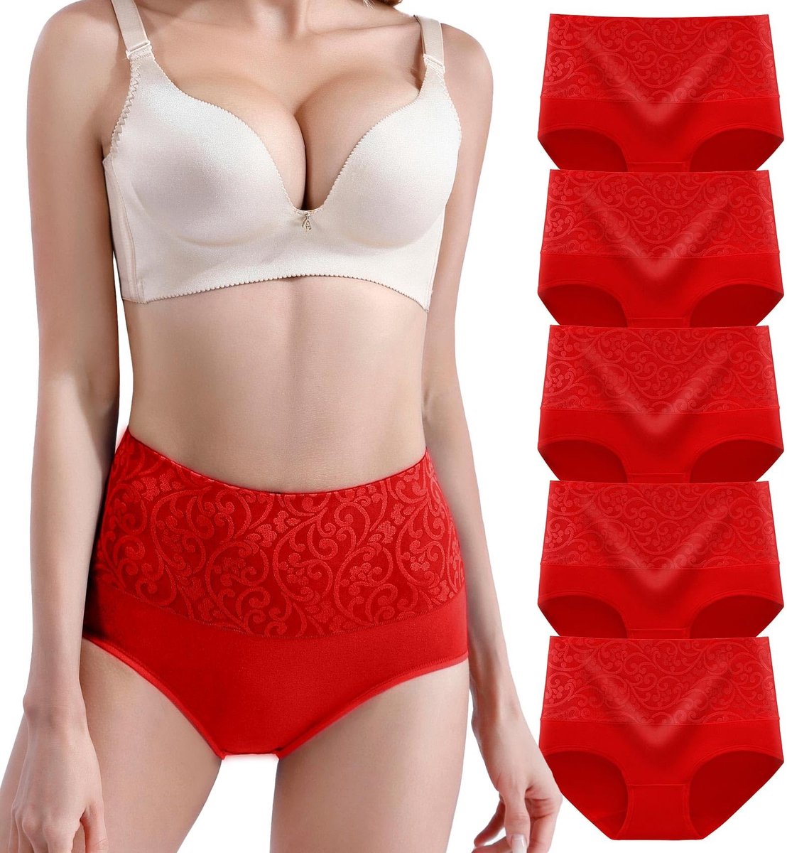Dames High Waist Katoenen Ondergoed - Volledige Dekking Multipack