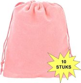 Fako Bijoux® - Cadeau Zakjes - Velours - 10x12cm - Roze - 10 Stuks