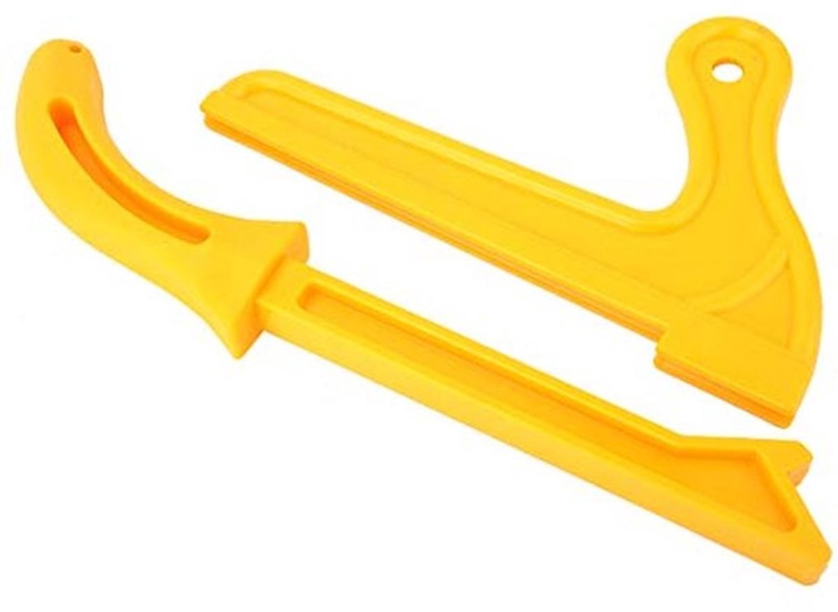 2 stuks Safety Push Stick, Geel Kunststof 2-in-1 Houtzaag Push Stick Praktisch Safety Push Block Houtbewerkingsgereedschap