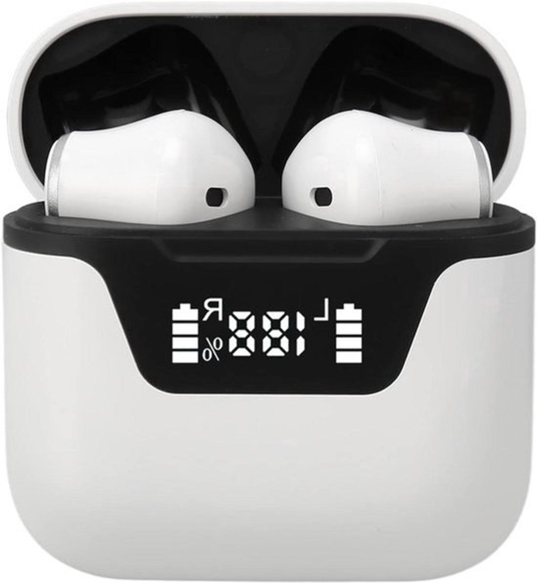 Real-time Stemvertaler Oordopjes Bluetooth 5.1 144 Talen 02 S Snelheid Aanraking Uitgaand Vrije Spraakmodi voor Studiereiszaken (Wit)