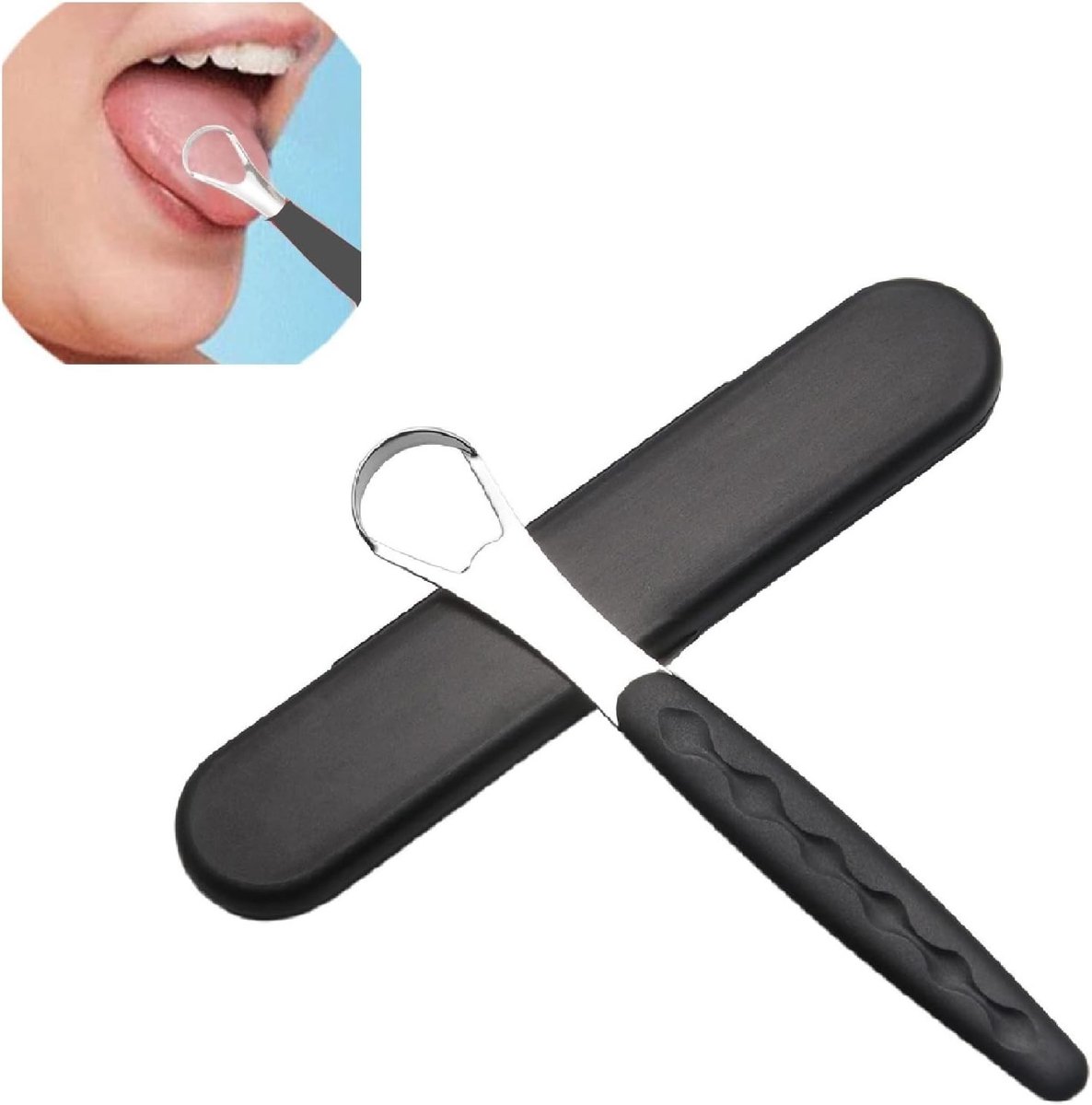 Tongschraper voor volwassenen en kinderen, roestvrijstalen tongreiniger voor frisse adem, vermindert slechte adem en tongcoating, effectieve mondverzorging