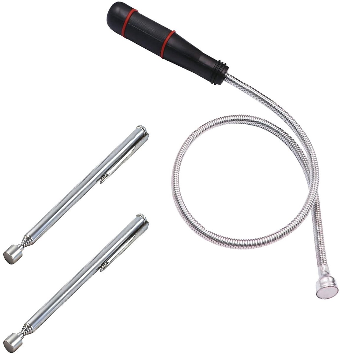 Telescopische Magnetische Stang Set van 3 Stuks - Flexibele Lifter en Gripper voor Metaalobjecten, Sterke Magnetische Gereedschappen en Accessoires
